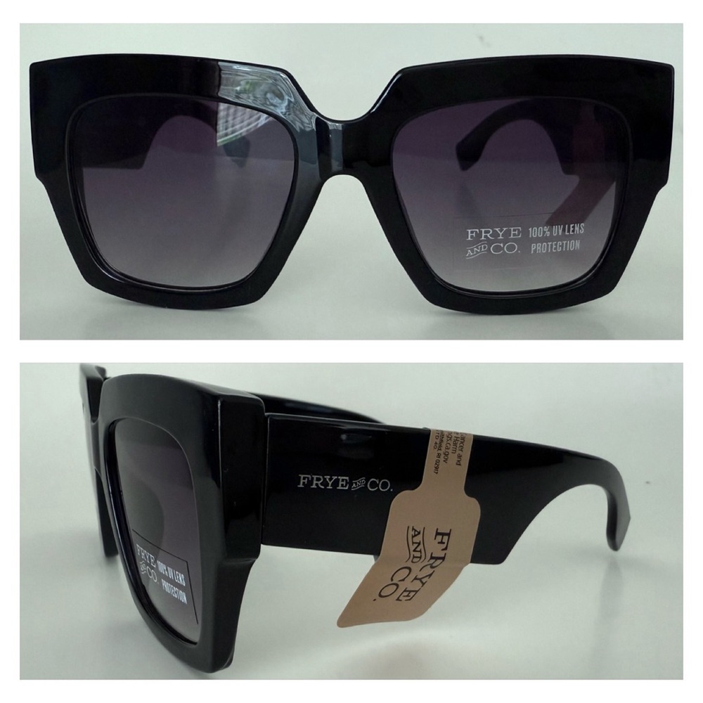 NEW Frye & Co Oversized Square Dark Gradient Lens Sunglasses